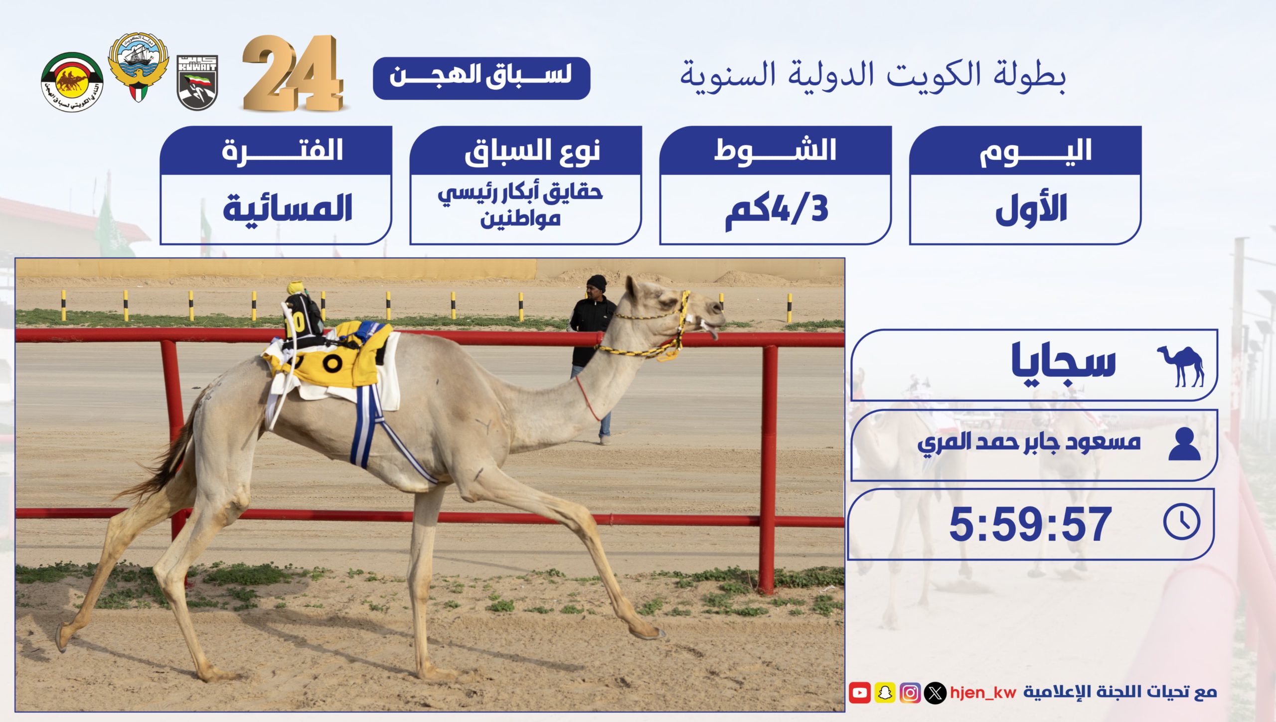 مسعود بن جابر المري يهدي قطر أول الرموز في بطولة الكويت الدولية الـ 24